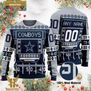 Personalized Dallas Cowboys NFL Football Station Christmas Ugly Sweater