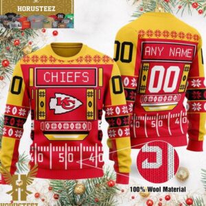 Personalized Kansas City Chiefs Custom Name Number Christmas Ugly Sweater