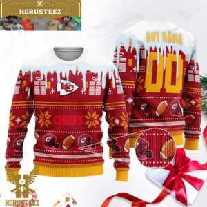 Personalized Kansas City Chiefs Football Gift For Fan Wool Christmas Ugly Sweater
