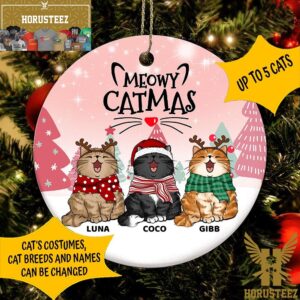 Personalized Meowy Catmas Christmas Tree Decorations Ornament