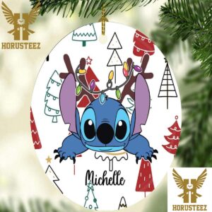 Personalized Stitch Funny Custom Name Christmas Tree Decorations Ornament