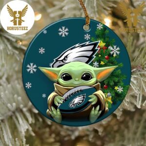 Philadelphia Eagles Baby Yoda NFL Football 2023 Decorations Christmas Ornament
