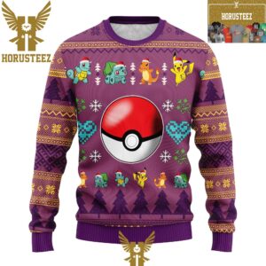 Pokemon Anime Ball Gifts For Fan Pokemon Christmas Holiday Ugly Sweater