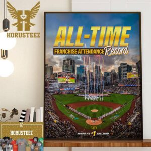 San Diego Padres All-Time Franchise Attendance Record Home Decor Poster Canvas