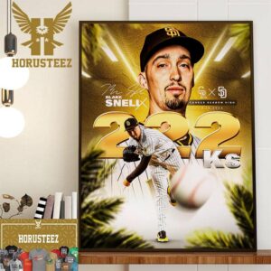 San Diego Padres Blake Snell 222 Ks Career Season High Home Decor Poster Canvas