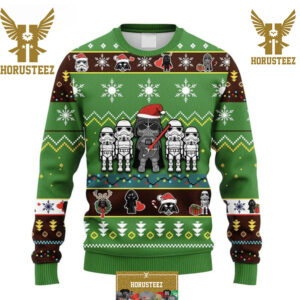 Santa Darth Vader And Strormtrooper Star Wars Funny Christmas Ugly Sweater