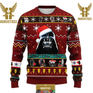 Santa Darth Vader Pattern Star Wars Funny Christmas Ugly Sweater