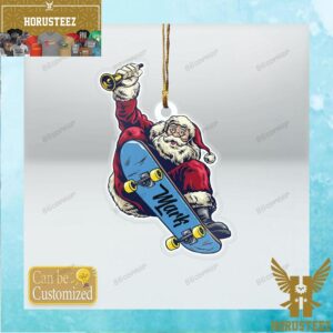 Skateboarding Santa Custom Christmas Tree Decorations Ornament