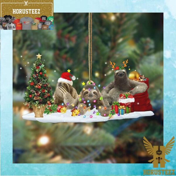 Sloth Family Gifts For Sloth Lovers Christmas Tree Decorations Ornament