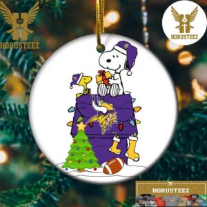 Snoopy Minesota Vikings NFL Weihnachten 2023 Christmas Tree Decorations Ornament