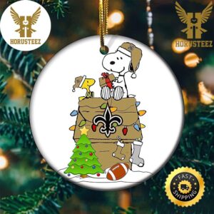 Snoopy New Orleans Saints NFL Player Decorations Christmas Ornament