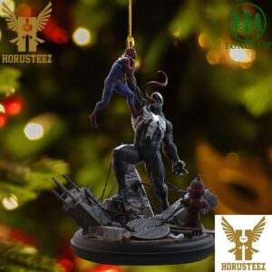 Spiderman And Venom Fighting Christmas Tree Decorations Ornament