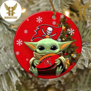 Tampa Bay Buccaneers Flag Baby Yoda NFL Decorations Christmas Ornament