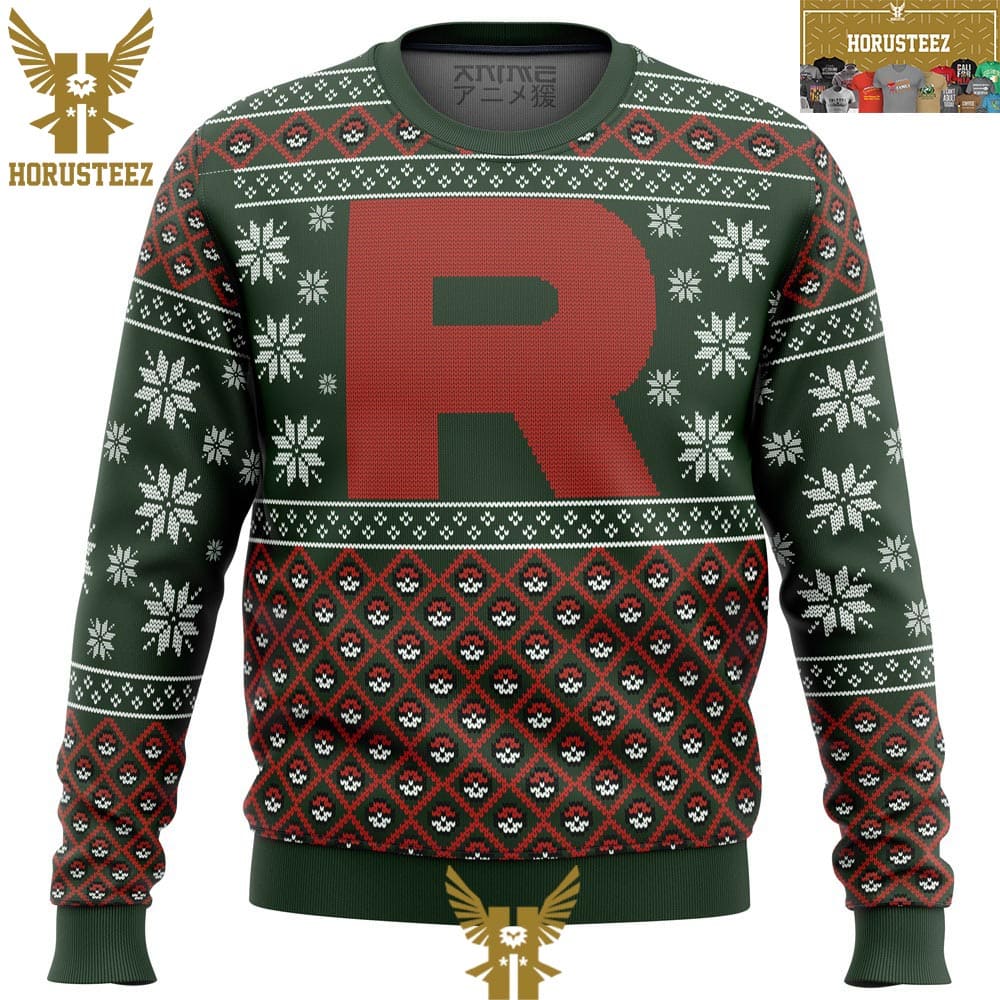 Team R Rocket Pokemon Christmas Holiday Ugly Sweater