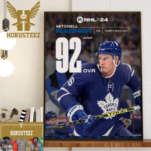 Toronto Maple Leafs Mitchell Marner In EA Sports NHL 24 Rating Home Decor Poster Canvas