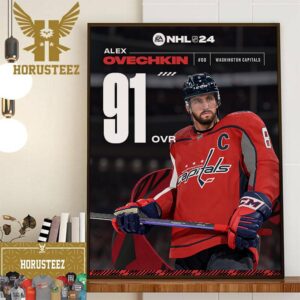 Washington Capitals Alex Ovechkin In EA Sports NHL 24 Rating Home Decor Poster Canvas