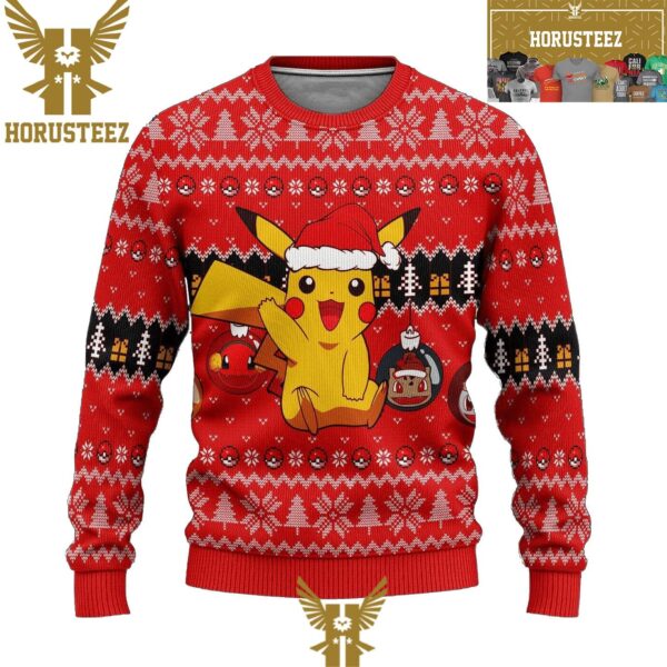 Xmas Ball Anime Pikachu Pokemon Christmas Holiday Ugly Sweater