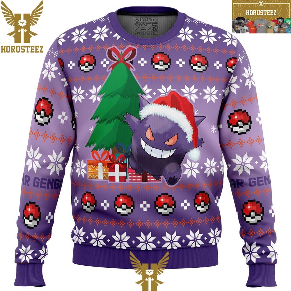 Xmas Tree Gengar Pokemon Christmas Holiday Ugly Sweater