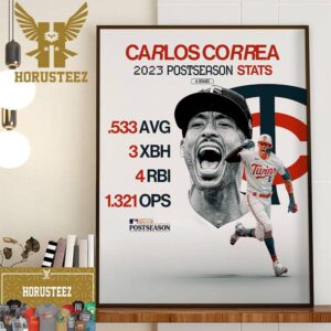 Carlos Correa 2023 Postseason Stats Home Decor Poster Canvas