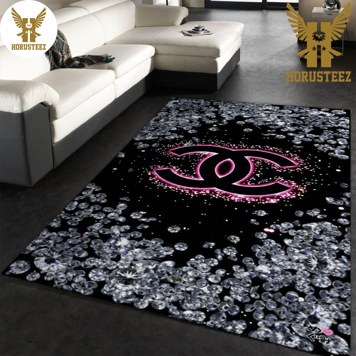 Chanel Area Rugs Living Room Carpet Luxury Brand Floor Decor The US Decor -  Horusteez