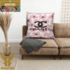 Chanel Big Black Pink Logo In The Starry Night Decor Throw Pillow