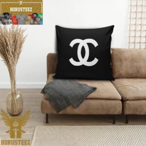 Chanel Only Big Logo In Mistic Black Background Pillow