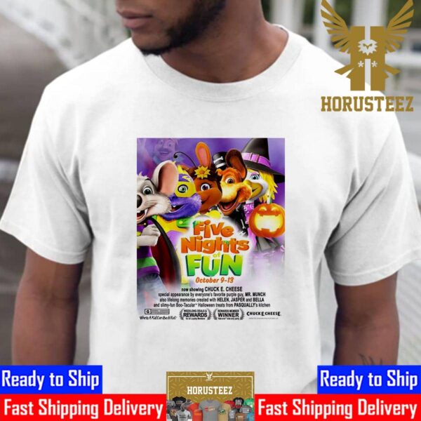 Chuck E Cheese Five Nights of Fun Unisex T-Shirt