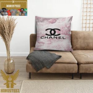 Coco Chanel Black Logo In The Pink Sea Pillow
