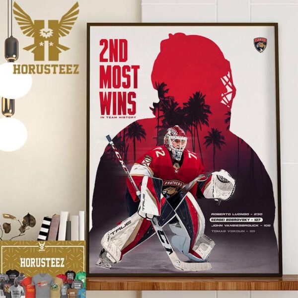Congrats Sergei Bobrovsky 2nd Most Wins In Florida Panthers History Home Decor Poster Canvas