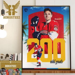 Florida Panthers Sam Reinhart 200 Career NHL Goals Home Decor Poster Canvas
