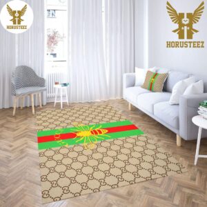 Gucci Bee Full Printing Logo Luxury Brand Carpet Rug Limited Edition