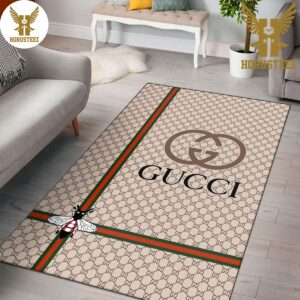 Gucci Bee Mix Full Printing Logo Luxury Brand Carpet Rug Limited Edition