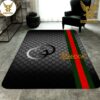 Gucci Black Mix Gold Logo Luxury Brand Carpet Rug Limited Edition Luxury