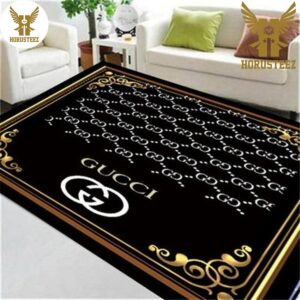 Gucci Black Mix Printing Pattern Luxury Brand Carpet Rug Limited Edition