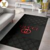Gucci Black Mix White Logo Luxury Brand Carpet Rug Limited Edition