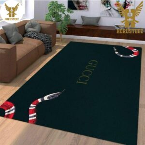 Gucci Black Snake For Living Room Bedroom Luxury Brand Carpet Rug Limited Edition