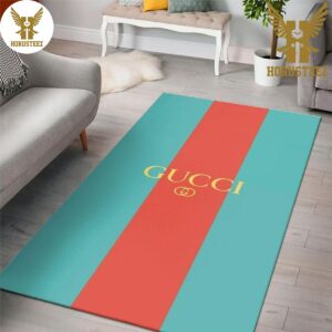 Gucci Blue Mix Orange Luxury Brand Carpet Rug Limited Edition