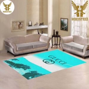 Gucci Blue Mix White Living Room Bedroom Luxury Brand Carpet Rug Limited Edition