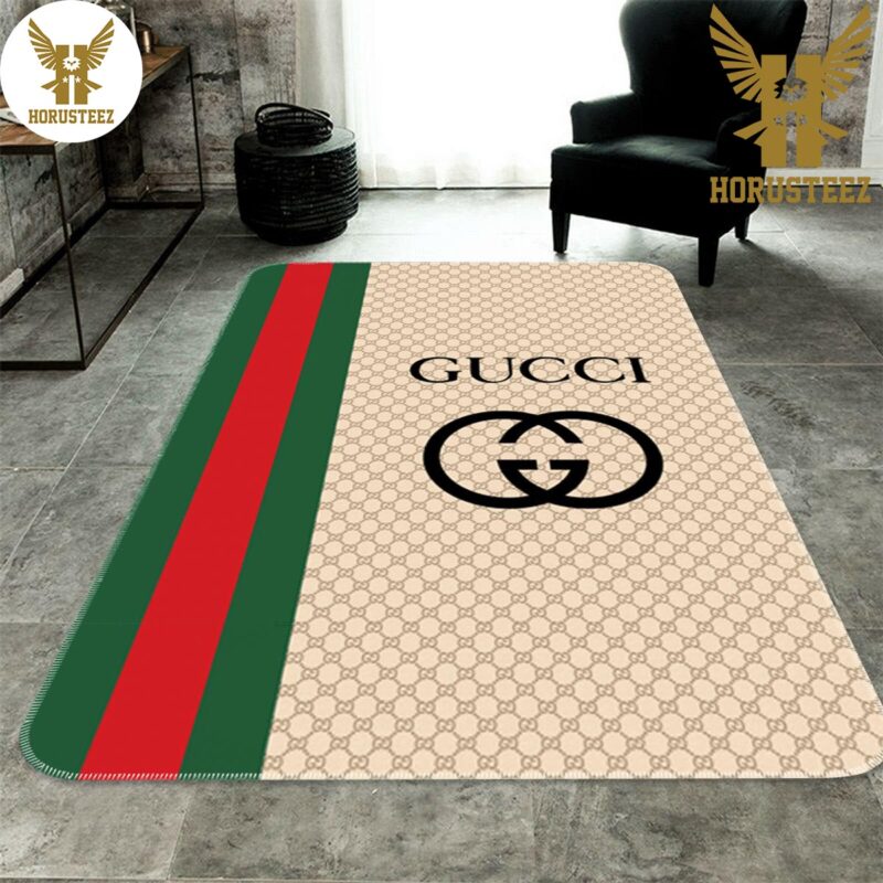 Gucci Brow Mix Black Logo Luxury Brand Carpet Rug Limited Edition ...