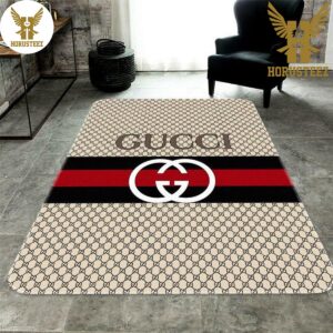 Gucci Brown Mix Red Black Luxury Brand Carpet Rug Limited Edition