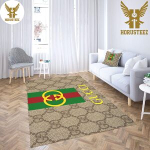 Gucci Brown Mix Red Green Luxury Brand Carpet Rug Limited Edition