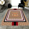 Gucci Brown Mix Red Green Luxury Brand Carpet Rug Limited Edition