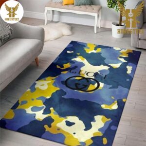Gucci Camouflage Blue Luxury Brand Carpet Rug Limited Edition