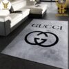 Gucci Full Printing Logo Black White Luxury Brand Carpet Rug Limited Edition