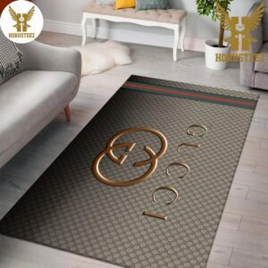 Gucci Gold Logo Mix Color Luxury Brand Carpet Rug Limited Edition