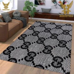 Gucci Grey Mix Printing Pattern Luxury Brand Carpet Rug Limited Edition