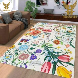 Gucci Light Color Mix Flower Luxury Brand Carpet Rug Limited Edition