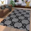 Gucci Logo Luxury Brand Inspired Rug Dark Living Room Carpet