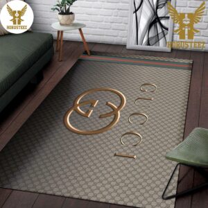 Gucci Logo Luxury Brand Rug Brown Living Room Carpet