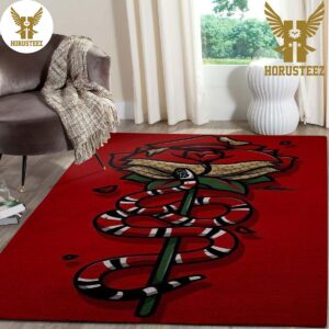 Gucci Red Snake Luxury Brand Area Rug For Living Room Bedroom Carpet Home Limites Edition